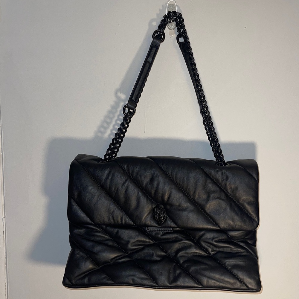 Kurt Geiger Quilted Black Shoulder Bag with Chain Strap